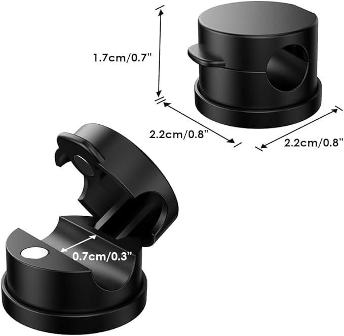 6Pack Magnetic Cable Clips, Cord Organizer, Easy Secure Adhesive Cable Management, Under Desk Hider for Nightstand Desktop Wall Phone Charging USB Car Workspace Office