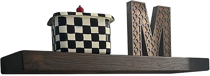 joelsantiques 36 Inch Wooden Floating Shelves for Wall - 36x6x2 in - Made of Natural Wood - Long Heavy Duty Rustic Wall Shelves for Bedroom - Perfect for Living Room, Kitchen - Mocha