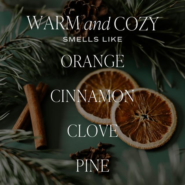 Sweet Water Decor Warm and Cozy Candle - Pine Cinnamon & Fir Winter Scented Soy Candles for Home - 12oz Sandstone Jar, 50+ Hour Burn Time, Made in The USA