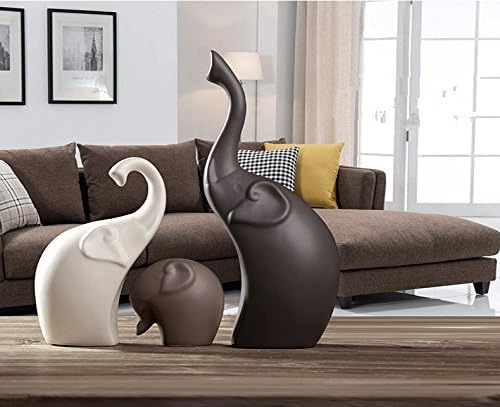 Home Furnishing Ceramic Elephant Decoration handicrafts 3pcs Set