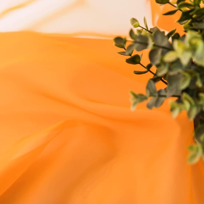 MIULEE 2 Panels Fall Kitchen Tiers Half Window Sheer Curtains-Rod Pocket Voile Drapes for Kitchen Bathroom-Small Windows 29 by 24 Inch Orange