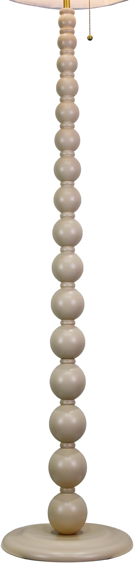 Modern Floor Lamp for Living Room, Farmhouse Floor Lamps, 14X14X59 Inch Beige Wood Base Pull Chain Switch Floor Lamp for Bedrooms and Office (Tapered Pleated Shade)