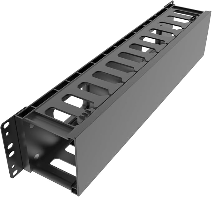 2 Pack of 2U Plastic Cable Management Organizer 12 Slots Horizontal 19" Rack Mount Cable Manager Disassembled