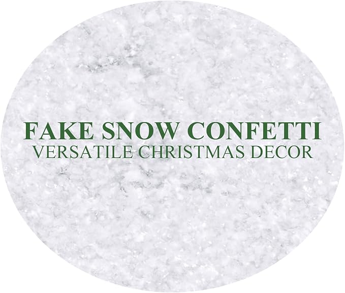 Fake Snow Globe Container DIY Kit- Artificial Snow Confetti 2oz & 5.2in Large Snow Globe Empty Clear Plastic, Christmas Holiday Miniatures Decorating Crafts Supplies for Snow Flakes Winter Wonderland