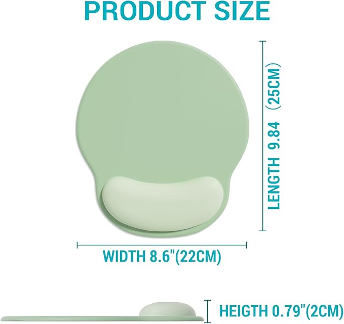 Ergonomic Mouse Pad with Wrist Support, Comfortable Gel Mouse Pads Wrist Rest, Computer Mouse Pad with Non-Slip PU Base, Relief Mousepad for Gaming Work Home Desk Accessories Office Decor