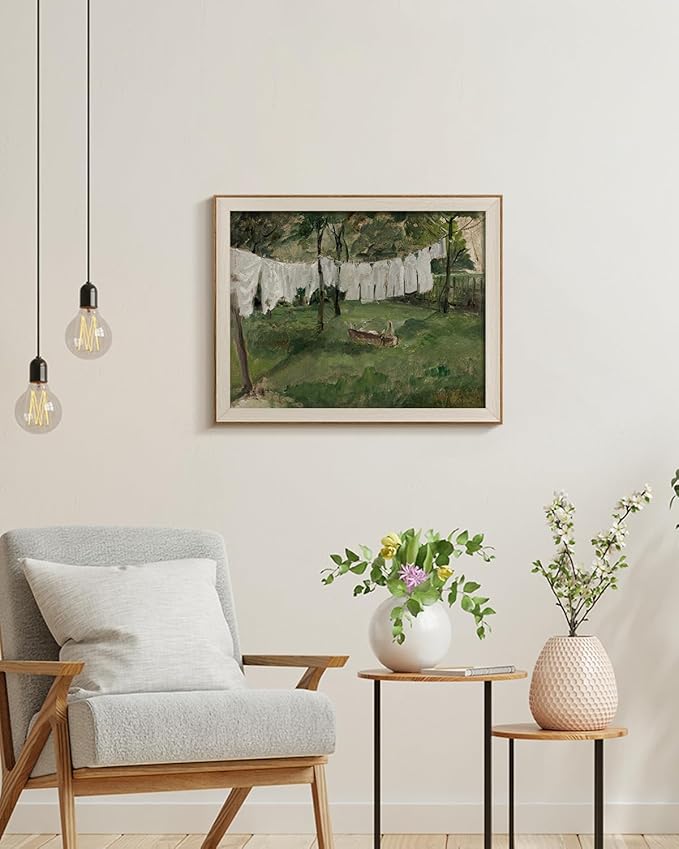 InSimSea Framed Canvas Wall Art for Living Room,Vintage Laundry Room Art Print, Antique Oil Painting, Country Landscape Vintage Wall Art Canvas,For Living Room, Bedroom, Office,Gallery 16x20In