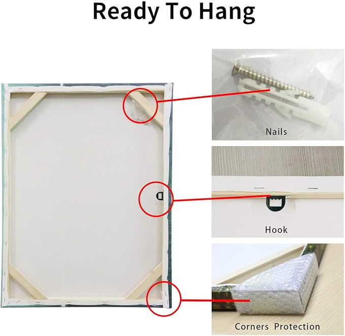 Abstract Tree Canvas Wall Art: Blue Picture Painting Graphic Art Picture t for for Kitchen (24"x18")