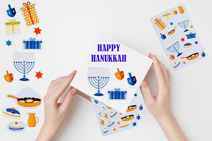 The Dreidel Company Hanukkah Stickers Sticker Pieces, Great for Arts and Crafts, Hanukkah Decoration, Party Favors, 270-Stickers (Style 5)