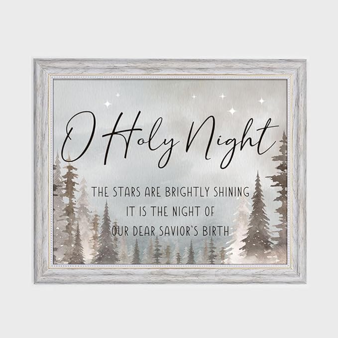 Christmas Decoration, Holy Night Wall Decor, Christmas Wall Art, Christmas Mantel Decor, Farmhouse Christmas, Christmas Night Decor, Holy Night Sign, Rustic Christmas Sign Quality Print