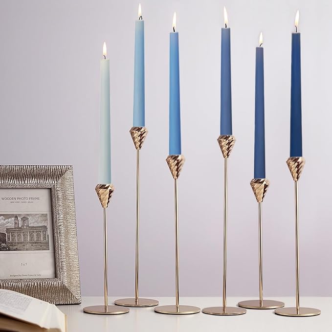 12 Inch Taper Candles 6 Pcs Unscented, Smokeless, Dripless Long Tapered Candlesticks Candles for Christmas Birthday Dinner Wedding Party Home Decor