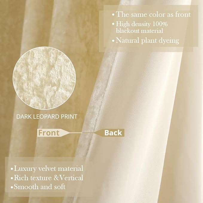Blackout Curtains Soft Luxury Velvet Curtains for Bedroom Nursery Patio Doors Back Tab Rod Pocket 2 Panels Drapes Curtains for Living Room,52 by 84Inch, White