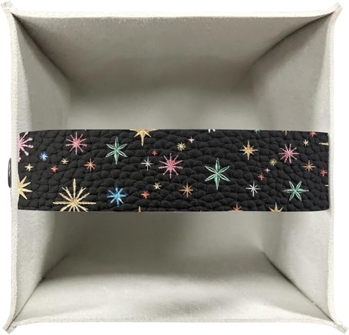 Christmas Tree Tissue Box Cover Square PU Leather Tissue Case Facial Paper Organizer Dispenser Aesthetic Modern Home Decorative for Bedroom Bathroom Kitchen Living Room, 5.1''x5.1''