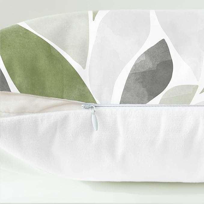 CaliTime Throw Pillow Cases Pack of 2 Cozy Fleece Falling Dahlia Floral Flowers Petals Decorative Cushion Covers for Couch Bed Sofa Farmhouse Decoration 22 X 22 Inches Sage Green Grey