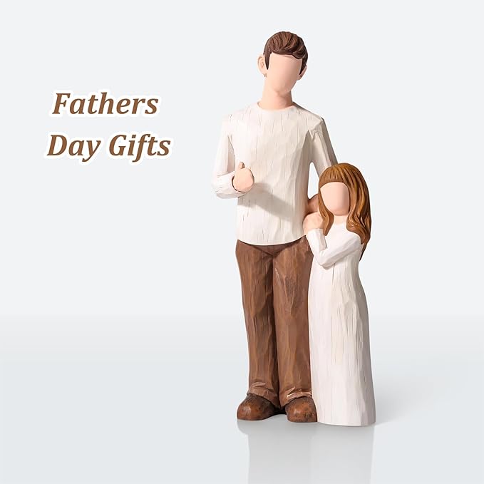 Father and Daughter Figurines, Home Decor Statue Gifts,Personalized Sculpted Hand-Painted Figure Gifts for Fathers Day, Birthday, Wedding, Thanksgiving or Christmas.