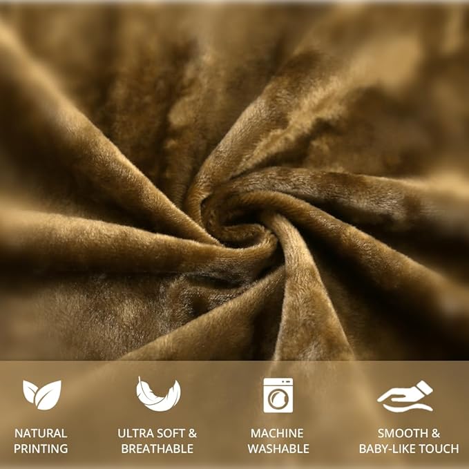 Velvet Blackout Curtains Soft Luxury 2 Panels Curtains for Bedroom Nursery Patio Doors Rod Pocket Back Tab Drapes Curtains for Living Room,52 by 108 Inch, Brown