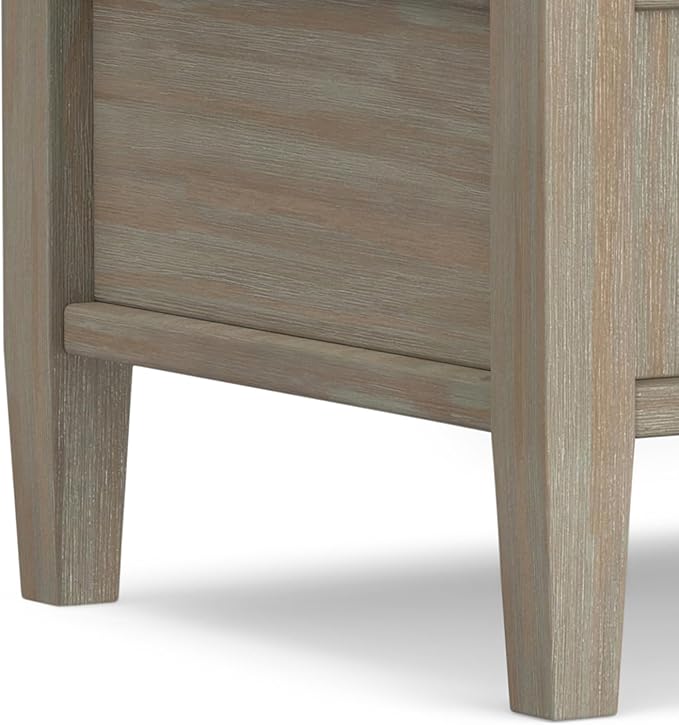 SIMPLIHOME Warm Shaker SOLID WOOD 20 inch Wide Rectangle Transitional End Side Table in Distressed Grey for the Living Room and Bedroom