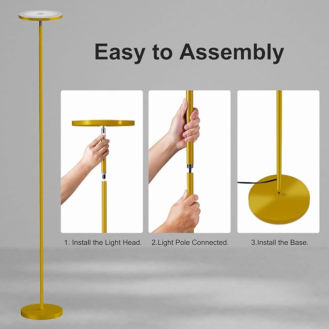 SUNMORY Floor Lamps for Living Room, 32W/3000LM Super Bright LED Floor Lamp with Remote Control, 69" Tall Standing Lamp with Stepless Dimmable, Modern Torchiere Corner Lamp for Bedroom, Office