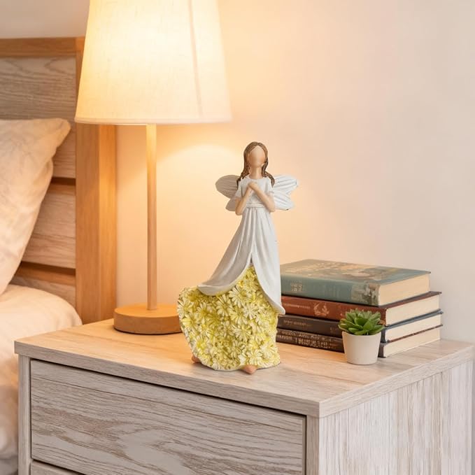 Sunflower Angel Figurines Home Decor, Encouragement Anniversary Retirement Gift for Woman, Memorial Bereavement Sympathy Gifts Idea