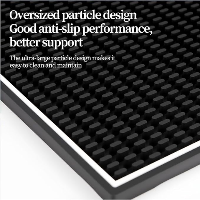 Rubber Bar Mat Set of 1 Black – Durable, Non-Slip, Non-Toxic Spill & Drying Mats for Bars, Restaurants, Coffee Shops, Countertops & Tabletops Hairdressing tool protective pad.Drying mat for tableware.