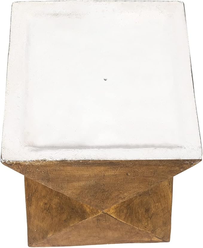 Adeco Concrete Stool Accent Table Patio Side Table End Table Decorative Garden Stool Nightstands Plant Stand Coffee Table for Indoor Outdoor Use