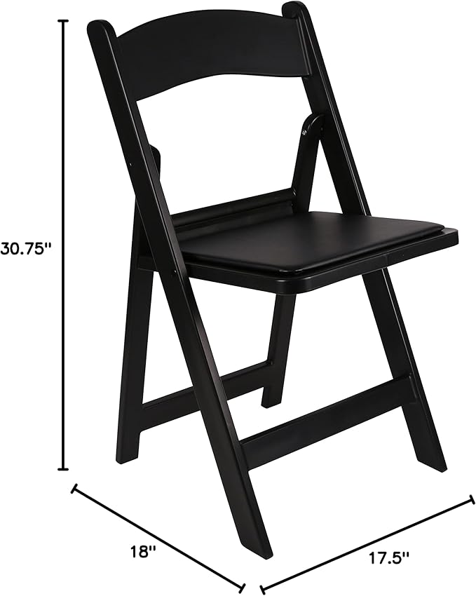 BTEXPERT Resin Folding Chair Vinyl Padded Seat Indoor Outdoor Lightweight Set for Home Event Party Picnic Kitchen Dining Church School Weddings