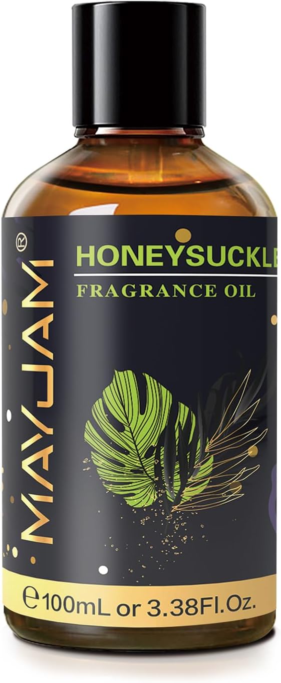 MAYJAM 100ML/3.38FL.OZ Honeysuckle Fragrance Oils with Glass Dropper, Essential Oils for Diffusers for Home, Long Lasting Scented Oils for Diffusers Soap Candle Making