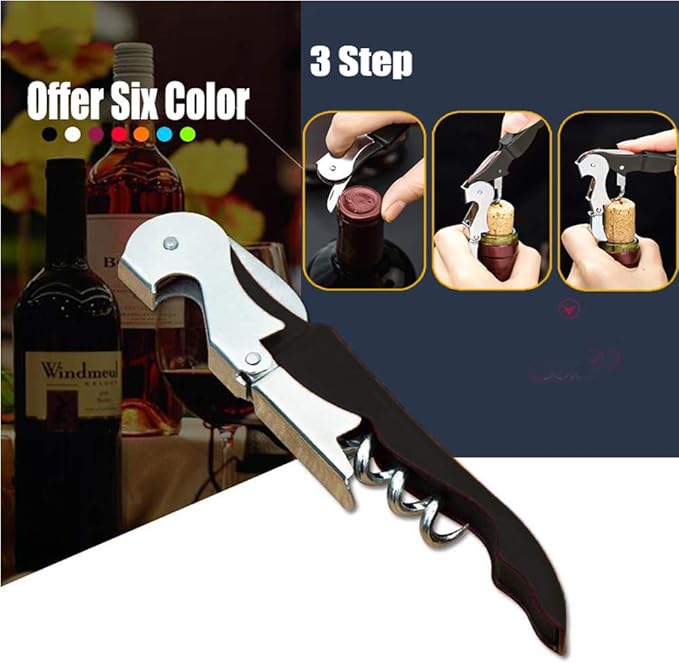 Professional Waiter Corkscrew Wine Openers Set, Heavy Duty Stainless Steel Hinges Wine Key for Restaurant Waiters, Sommelier, Bartenders