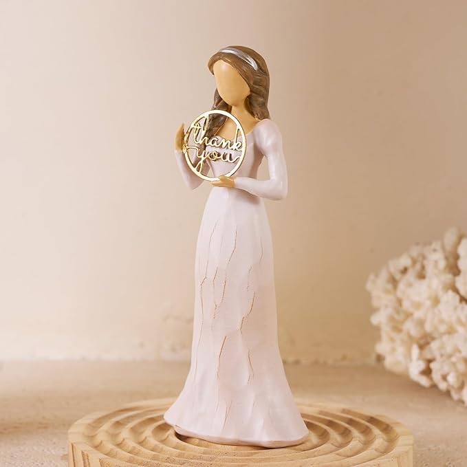 Thank You Gifts for Women Friends Coworkers Love You Mom Volunteer Pastor Teacher Appreciation Gifts 6.7" Resin Sculpted Hand-Painted Figurines Home Decor