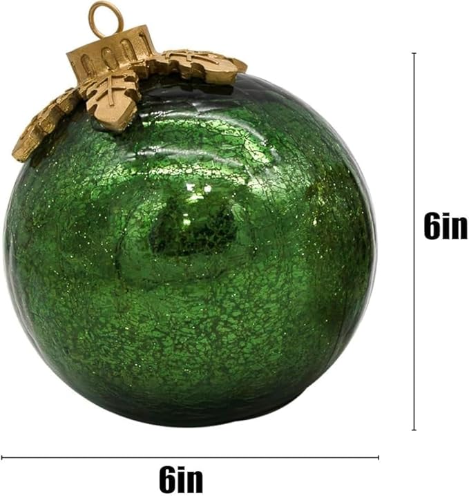 Glass Tabletop Christmas Ornaments|Pre-Lit with Soft White LEDs for Tabletop Xmas Home Party Centerpiece Mantel (3pc)