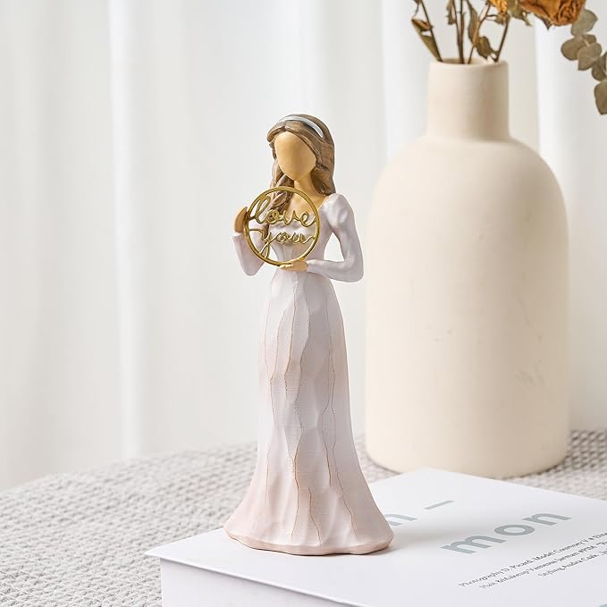 Love You Gifts for Women Friends Coworkers Thank You Mom Volunteer Pastor Teacher Appreciation Gifts 6.7" Resin Sculpted Hand-Painted Figurines Home Decor