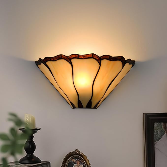 Tiffany Wall Sconces Stained Glass Antique Vintage Mission Style Wall Lighting for Living Room Bedroom Corridor Hallway Home Decor