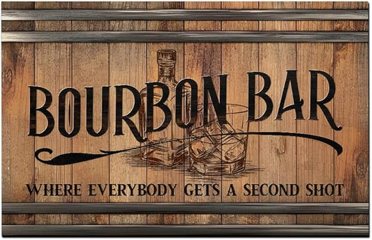 Rustic Home Bar Mat, Bar Runner Mat for Countertop, Unique Spill Mat for Your Home Bar, Dish Drying Pad Counter Mat- Home Bar Accessories Drying Mat 12x18inch