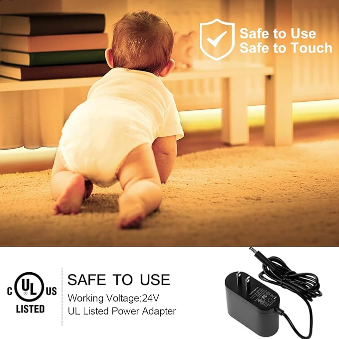 White LED Strip Lights, Dimmable Bright 24V Flexible Tape Light with Remote and App Control, UL-Listed Power Supply, 2700K-6500K White Lights for Bedroom (1 Rolls of 131ft)