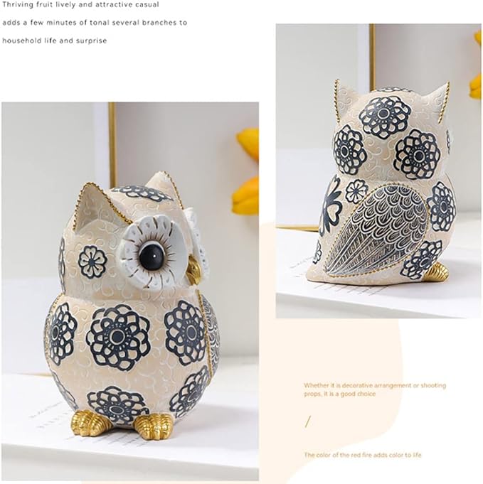 Oinas Cute White Owl Statue & Figurines for Home Decor - Adorable Gifts for Owl Lovers