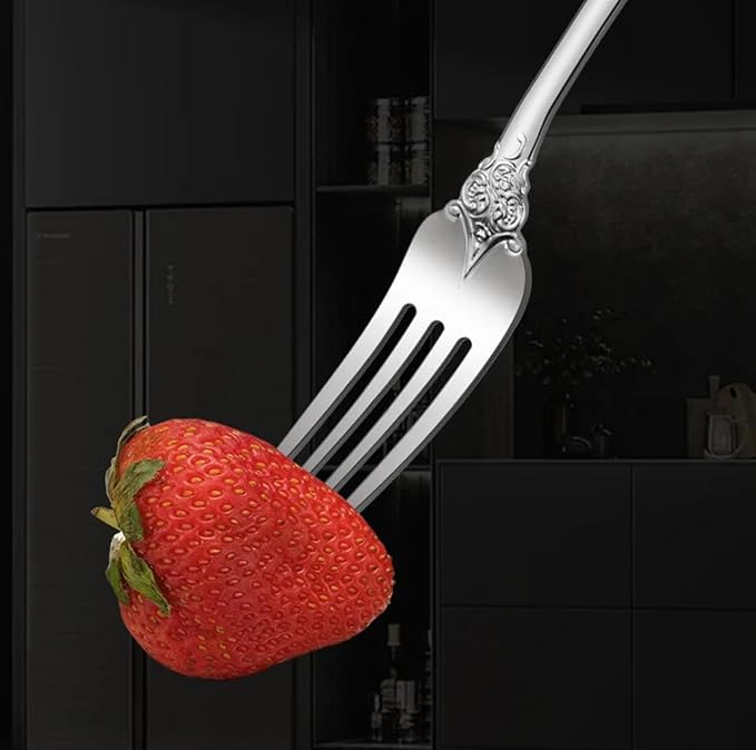 20-Pcs Luxury Silverware Set, Royal Flatware Set, Modern 304 Stainless Steel Flatware, Cutlery, Tableware (Silver, 20)