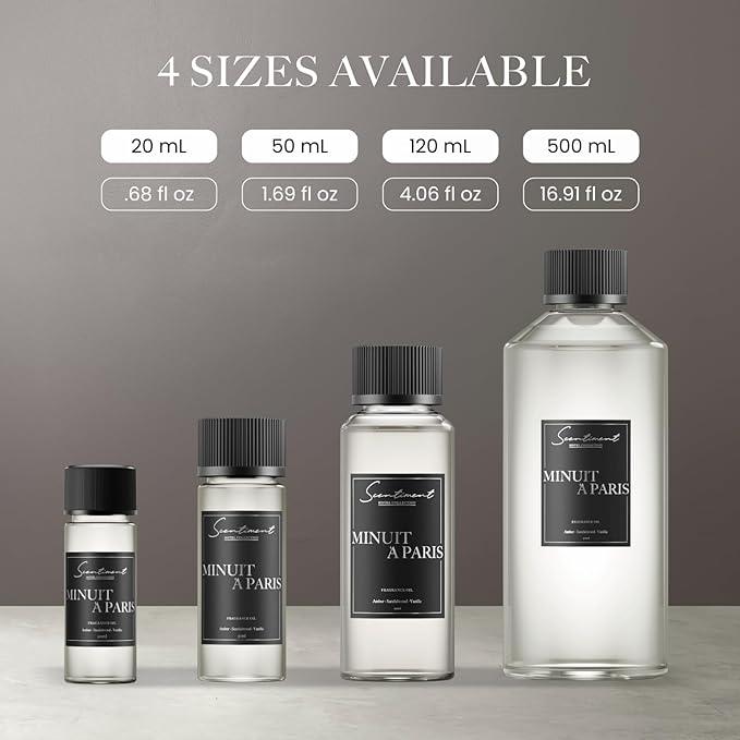 Scentiment Diffuser Oil - Minuit à Paris | Aromatherapy Home Fragrance | Inspired by Hotel Costes® | Luxurious Scent with Notes of Amber, Sandalwood, Vanilla (120 mL)