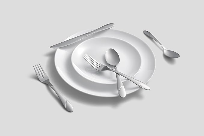 Cambridge 326J2H9BH26 Swirl Sand 89-Piece Flatware Set