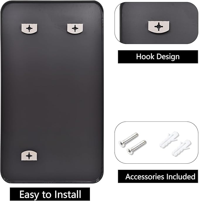 FORBATH Bathroom Mirror 30" X 60",Large Rectangular Wall Mirror, Black Metal Framed Rounded Corner Wall Mounted Mirror for Bathroom Bedroom Entryway Decor(Horizontal/Vertical)