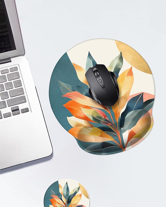 Ergonomic Mouse Pad with Memory Foam Wrist Rest Support Design,Relieve Wrist Pain Mousepad,Non-Slip Base for Laptop,Computer,Office Desk Accessories,Carpal Tunnel,Aesthetic Design
