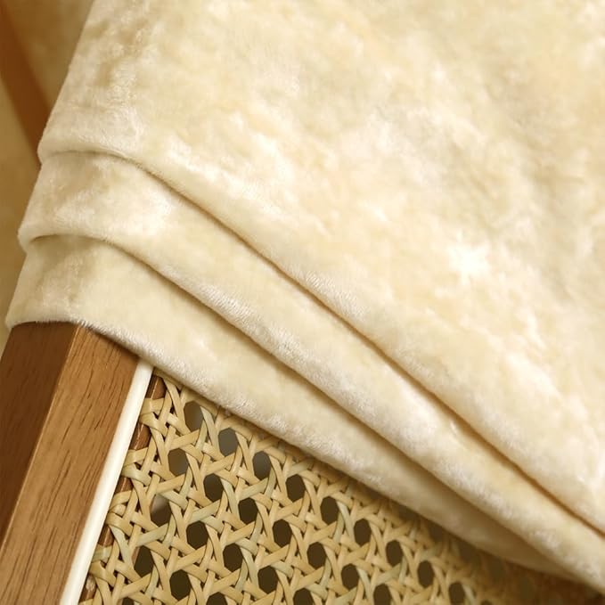 Blackout Curtains Soft Luxury Velvet Curtains for Bedroom Nursery Patio Doors Rod Pocket Back Tab Drapes 2 Panels Curtains for Living Room,52 by 84Inch, Beige