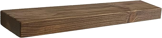 joelsantiques - 30 Inch Wooden Floating Shelves for Wall - 30x6x2 in - Made of Natural Wood - Long Heavy Duty Rustic Wall Shelves for Bedroom - Perfect for Living Room, Kitchen - Medium Brown