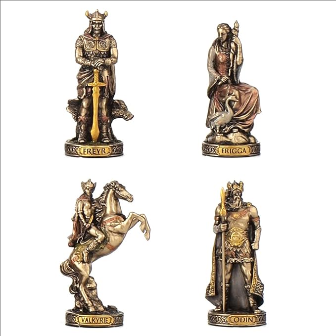 Veronese Design Norse Gods Resin Figurines Hand Painted Bronzed Statue