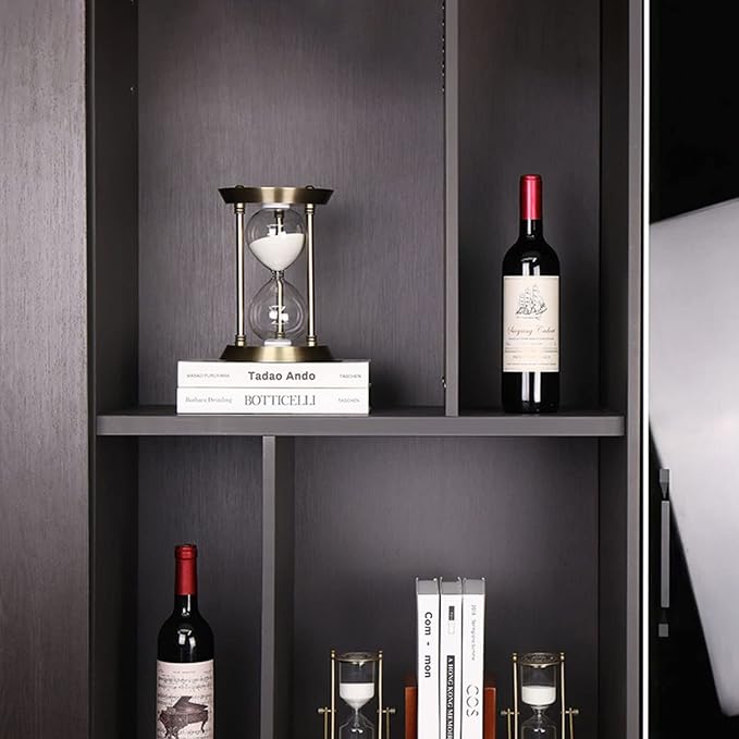 Sand Timer 15 Minutes,Hour Glass,Metal Vintage Hourglass,Hourglass Decor,for Home Decoration Office Desk Wedding Party Decor Kitchen Timer (White Sand)