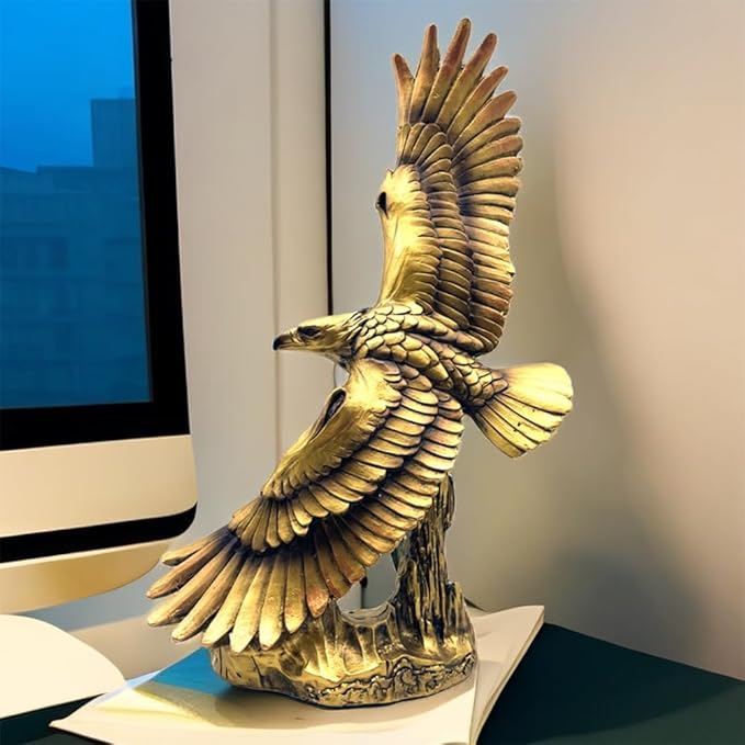 13 Inch Resin Eagle Statue Sculpture Frgurine Gift for Home Office Living Room Desktop Display Decorative Decoration
