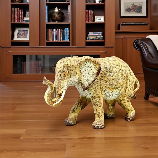17-inch Resin Elephant Statue - Classic Decorative Sculpture for Home Decor, Living Room & Bookshelf Ornament