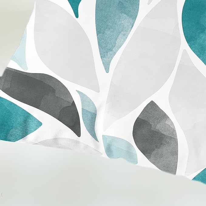 CaliTime Throw Pillow Cases Pack of 2 Cozy Fleece Falling Dahlia Floral Flowers Petals Decorative Cushion Covers for Couch Bed Sofa Farmhouse Decoration 16 X 16 Inches Teal Green Grey