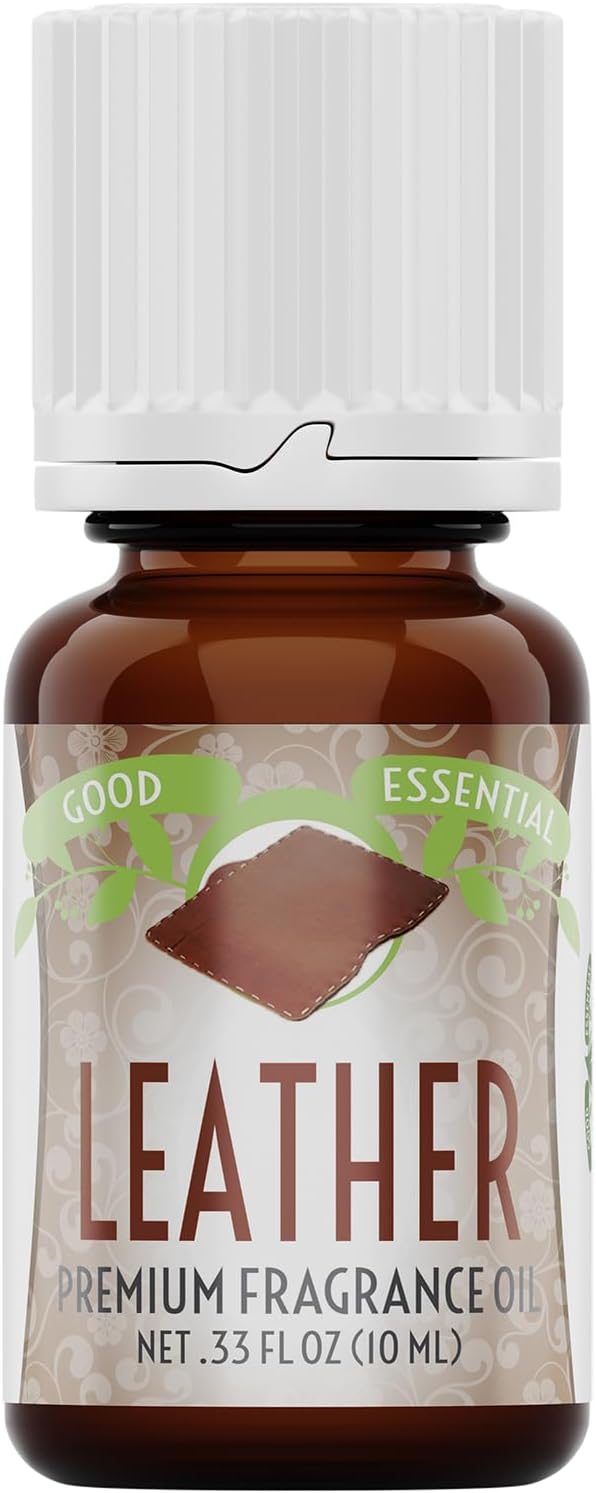 Good Essential Professional Leather Fragrance Oil, 0.33 Fluid Ounces - Leather Scent for Candle Warmers, Wax Melts, and Diffusers