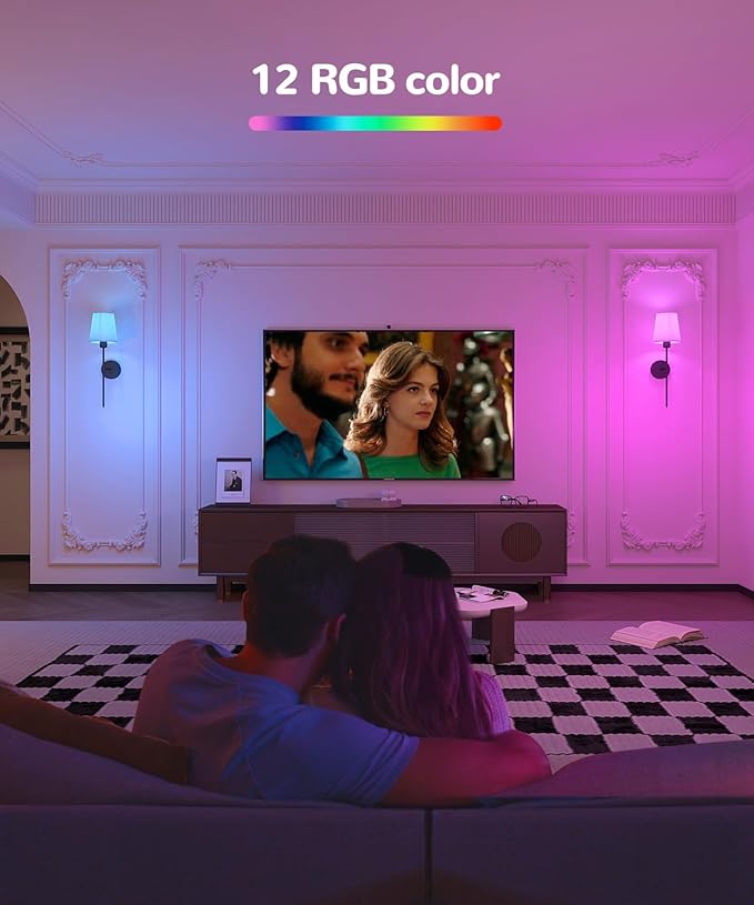 Battery Operated Wall Sconce Set of 2,Rechargeable Wall Lights with Dimmable Detachable Bulbs and Remote,15 Colors Wireless Wall Lamps for Bedroom Living Room Hallway,Black(2 Pack)