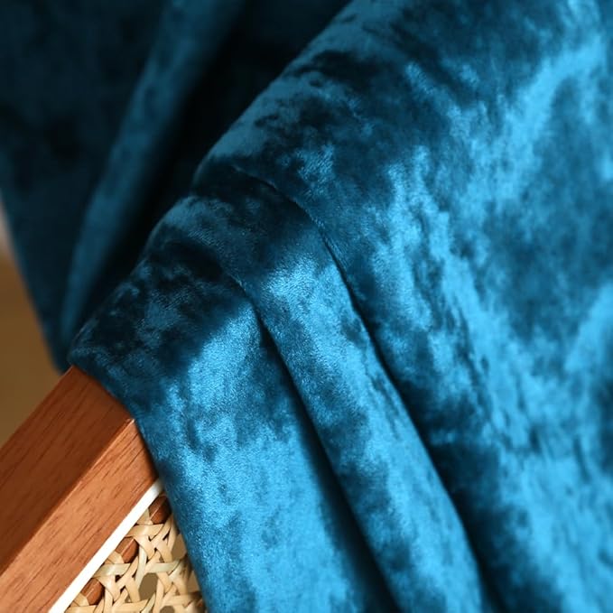 Blackout Curtains Soft Luxury Velvet Curtains for Bedroom Nursery Patio Doors Rod Pocket Back Tab 2 Panels Drapes Curtains for Living Room,52 by 84Inch, Aqua Blue