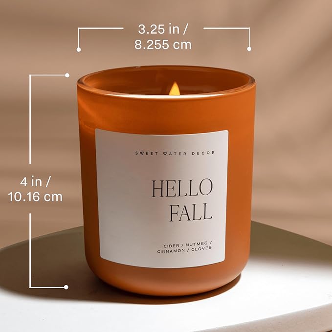 Sweet Water Decor Trick or Treat Candle, Large 15oz Jar, Scented with Pumpkin, Apple, Cinnamon & Vanilla, Non-Toxic Soy Wax Blend, Indoor Halloween Decorations for Home & Bathroom, 70+ Hour Burn